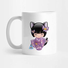 Pixxa Neko Kokeshi Bebeği Kupa Bardak