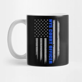 Pixxa New York State Court Officer Thin Blue Line Flag Kupa Bardak