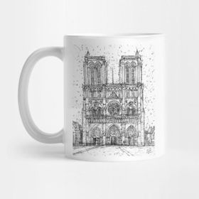 Pixxa Notre-Dame De Parıs - Pencil Portrait .1 Kupa Bardak