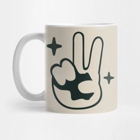 Pixxa Peace Hand Sign Kupa Bardak