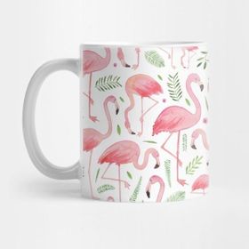 Pixxa Pink Floral Flamingos! Kupa Bardak