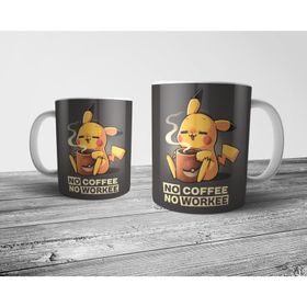 Pixxa Pokemon Pikachu No Coffee No Workee Model 1 Kupa Bardak