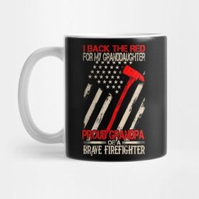Pixxa Proud Grandpa Of A Brave Firefighter Shirt Family Gifts Kupa Bardak