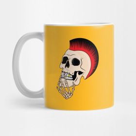 Pixxa Punck Skull Thinking Skull Punk Rock Rocker Band Kupa Bardak