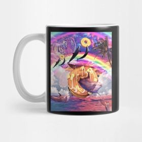Pixxa Rainbow Dolphin Donut With Spirit Tiger Kupa Bardak