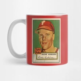Pixxa Richie Ashburn Of The Philadelphia Phillies 1952 Topps Baseball Card Kupa Bardak