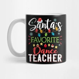 Pixxa Santa's Favorite Dance Teacher Xmas Light Santa Hat Christmas Gift Kupa Bardak