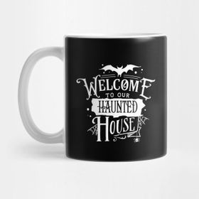 Pixxa Scary Halloween Costume Gift, Welcome To Our Haunted House Kupa Bardak