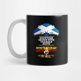 Pixxa Scottish Grown With Ugandan Roots - Gift For Ugandan With Roots From Uganda Kupa Bardak