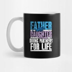 Pixxa Scuba Diving Dad And Daughter Diving Partners For Life Kupa Bardak