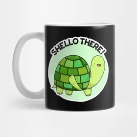 Pixxa Shello There Cute Tortoise Greeting Pun Kupa Bardak
