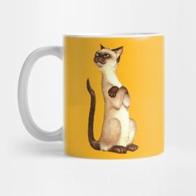 Pixxa Siamese Cat Kitty Attitude Retro Fun Kupa Bardak