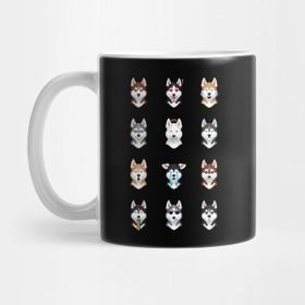 Pixxa Siberian Husky Emojies Kupa