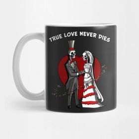 Pixxa Skeletons Wedding Cute Halloween Anniversary Kupa Bardak