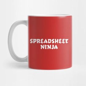 Pixxa Spreadsheet Ninja (White Text) Kupa Bardak