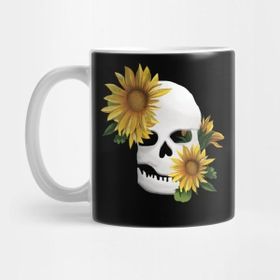 Pixxa Sunflower Skull Kupa Bardak