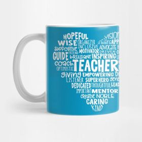 Pixxa Teacher Heart Word Cloud Öğretmen Kupa Bardak
