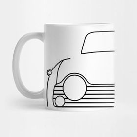 Pixxa Triumph Tr5 Classic Car Outline Graphic Black Kupa Bardak