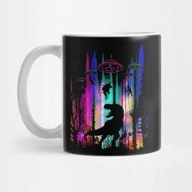 Pixxa Ufo Dinosaurs Rex Aliens Sci-Fi Spaceship Kupa Bardak