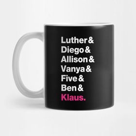 Pixxa Umbrella Academy Member Names Pink Klaus Kupa Bardak