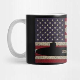 Pixxa Uss Connecticut Ssn-22 Seawolf-Class Submarine Vintage Usa American Flag Gift Kupa Bardak