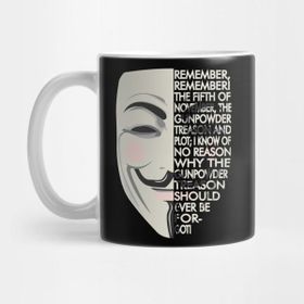 Pixxa V For Vendetta Typography Kupa Bardak