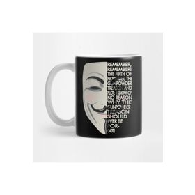 Pixxa V For Vendetta Typography Kupa Bardak