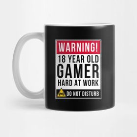 Pixxa Warning 18 Year Old Gamer Hard At Work Do Not Disturb Gift Idea 18 Year Old 18 Kupa Bardak