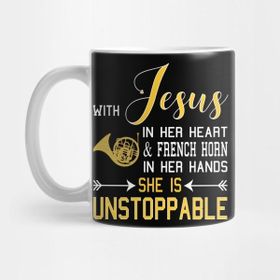 Pixxa Wıth Jesus In Her Heart French Horn Hands She Is Design Kupa Bardak
