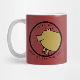 Pixxa Year Of The Gold Pig 1971 Kupa Bardak