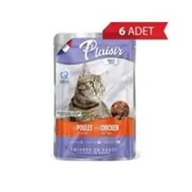 Plaisir 100 gr 6 Adet Pouch Tavuklu Ciğerli Kısırlaştırılmış Kedi Konservesi