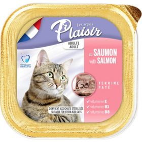 Plaisir 100 gr Salmon Pate Adult Cat Somon Balıklı Yaş Yetişkin Kedi Maması