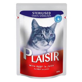Plaisir 12x100 gr Biftekli Kedi Konservesi