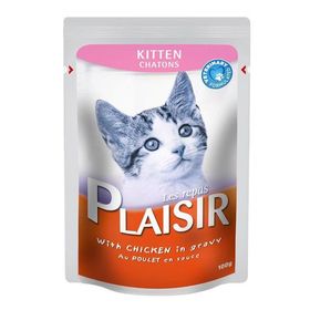 Plaisir 12x100 gr Pouch Tavuklu Yavru Kedi Konservesi