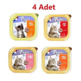 Plaisir 4x100 gr Pate Karışık Yaş Kedi Maması