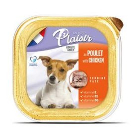 Plaisir 4x150 gr Pate Tavuk Etli Konserve Yetişkin Yaş Köpek Maması
