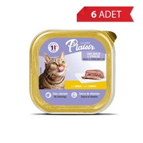 Plaisir 6x100 gr Ezme Hindili Kısırlaştırılmış Kedi Konservesi