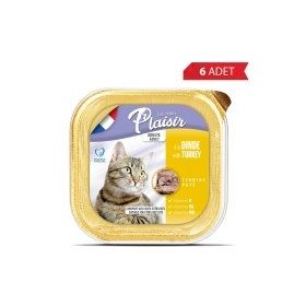 Plaisir 6x100 gr Ezme Hindili Kısırlaştırılmış Kedi Konservesi
