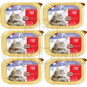 Plaisir Biftek Etli Pate Yetişkin Kedi 6x100 gr Yaş Mama