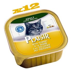 Plaisir Hindi Etli Pate 12x100 gr Yaş Kedi Maması