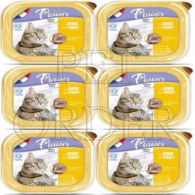 Plaisir Hindi Etli Pate Yetişkin Kedi 6x100 gr Yaş Mama