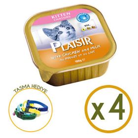 Plaisir Kitten Tavuklu ve Sütlü Yavru 4x100 gr Konserve Kedi Maması