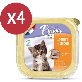 Plaisir Kitten Tavuklu ve Sütlü Yavru 4x100 gr Konserve Kedi Maması