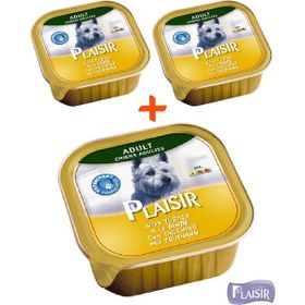 Plaisir Pate Hindi Etli 3x150 gr Yaş Köpek Maması