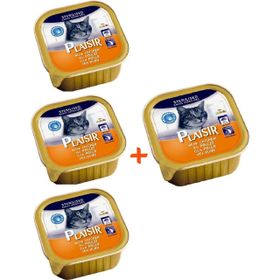 Plaisir Pate Kısırlaştırılmış Tavuk Etli 4x100 gr Yaş Kedi Maması