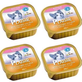 Plaisir Pate Kitten Yavru 8x100 gr Tavuklu Sütlü Kedi Yaş Konserve Maması