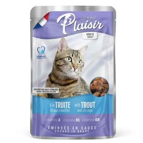 Plaisir Pouch Alabalık Karidesli Yaş 100 gr Kedi Maması