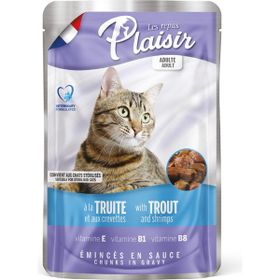 Plaisir Pouch Alabalık ve Karidesli Yaş 100 gr Kedi Maması