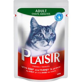 Plaisir Pouch Sığır Etli Hindili Özel 8x100 gr Kedi Maması