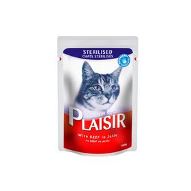 Plaisir Pouch Sığır Etli Sterilised 22x100 gr Kedi Maması